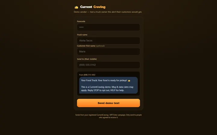 CurrentCraving, built by APT Enter